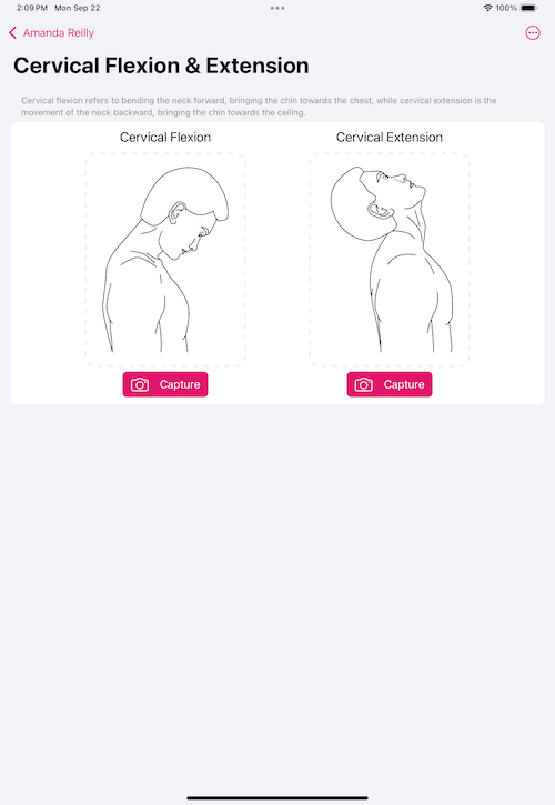 Use an iPad to perform a Cervical Flexion chiropractic assessment